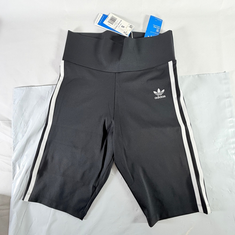 adidas Originals Women's HW Short Tights‎ Black High Waisted Biker Shorts S